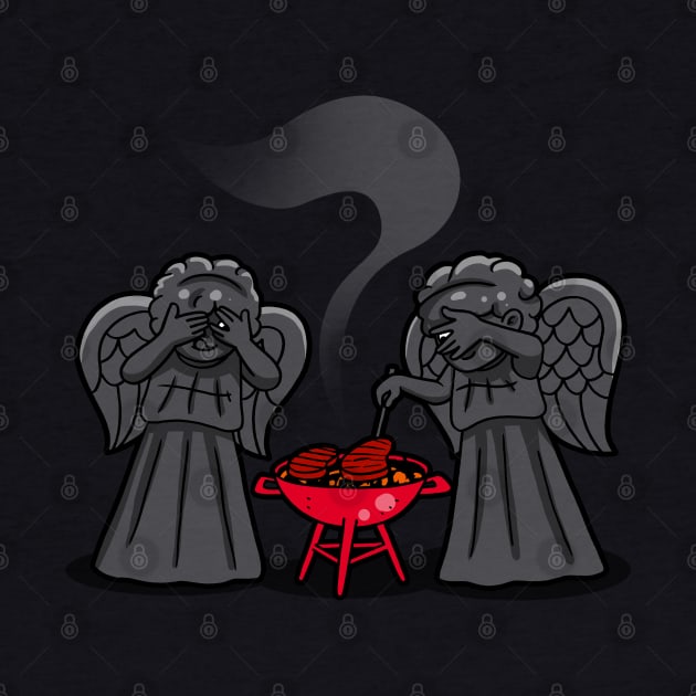 Cute Funny Grilling Angels Alien Summer BBQ by BoggsNicolas